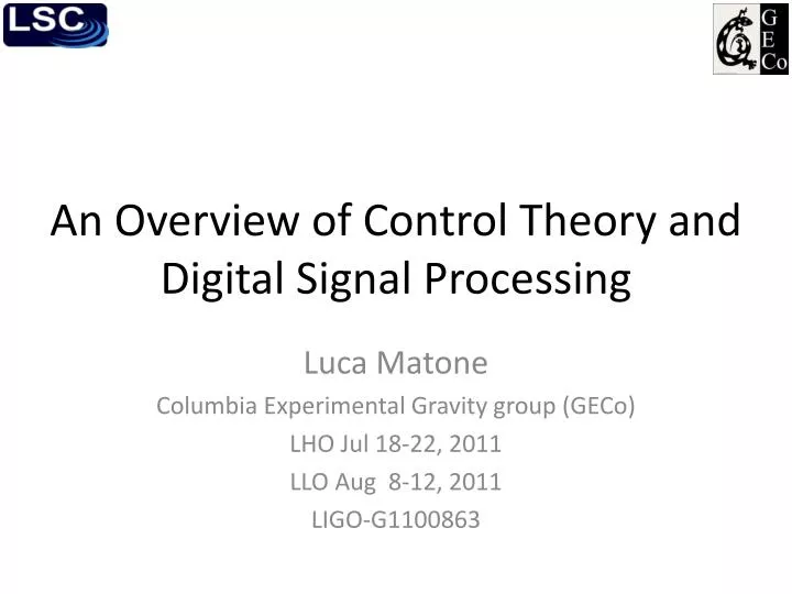 an overview of control theory and digital signal processing