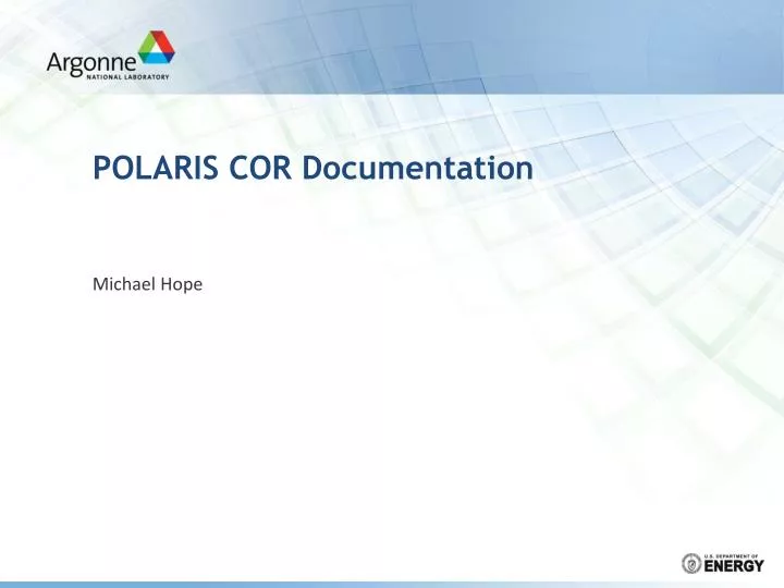 polaris cor documentation