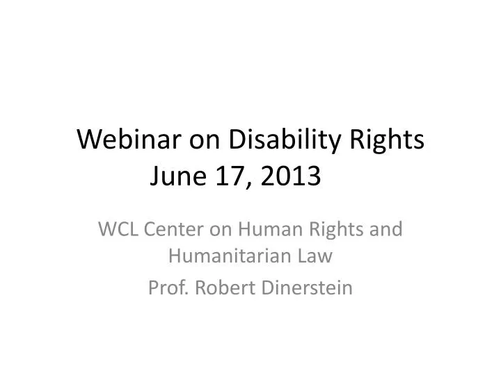 webinar on disability rights june 17 2013