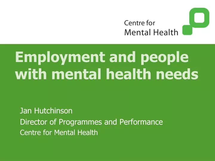 employment and people with mental health needs