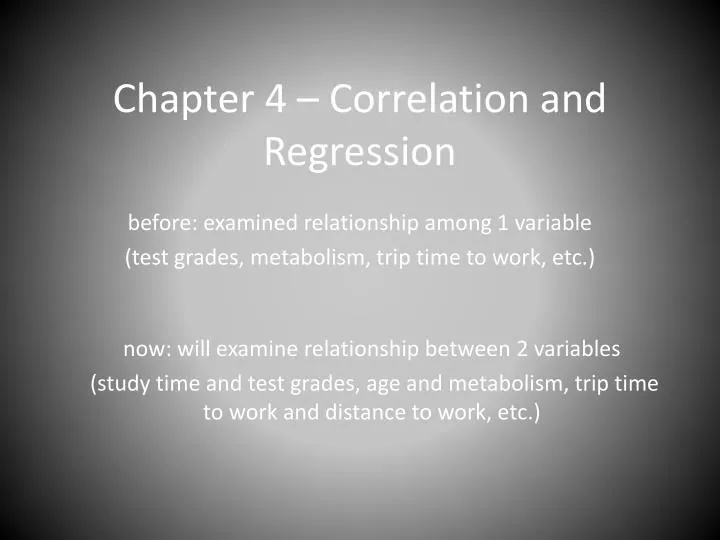 chapter 4 correlation and regression