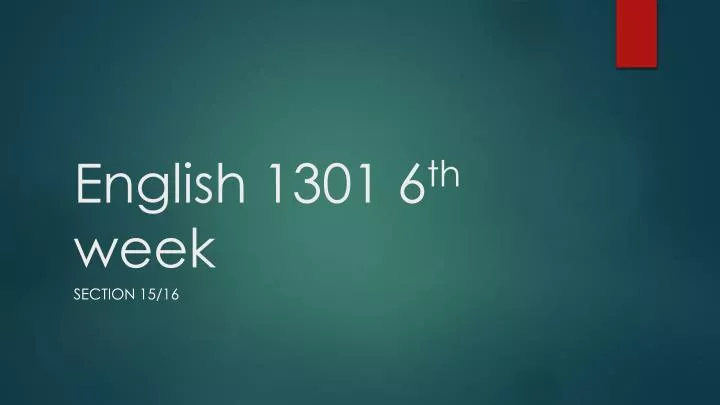 english 1301 6 th week