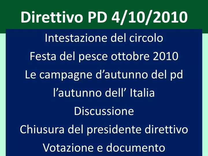 direttivo pd 4 10 2010