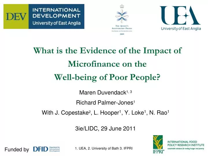 what is the evidence of the impact of microfinance on the well being of poor people