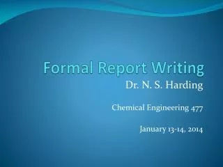 Formal Report Writing