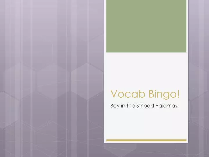 vocab bingo
