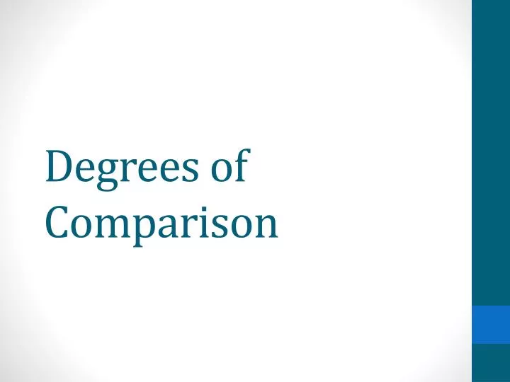 degrees of comparison
