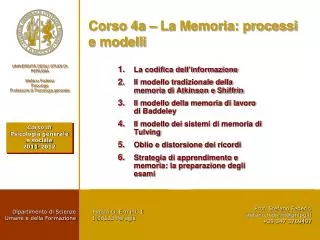 corso 4a la memoria processi e modelli