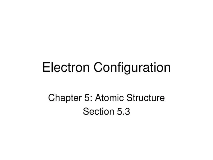 electron configuration