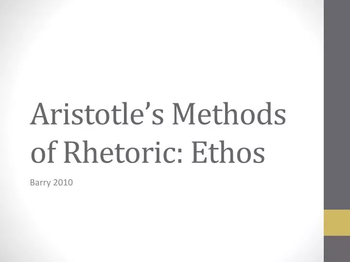 aristotle s methods of rhetoric ethos