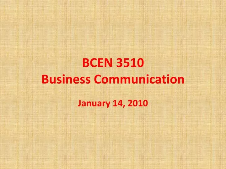 bcen 3510 business communication