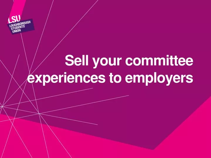 sell your committee experiences to employers