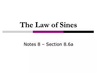 the law of sines