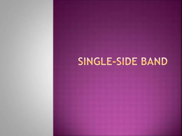 single side band