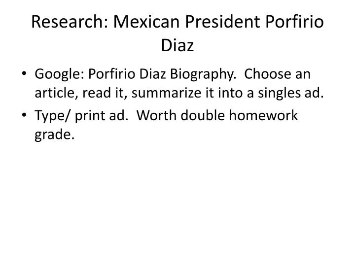 research mexican president porfirio diaz