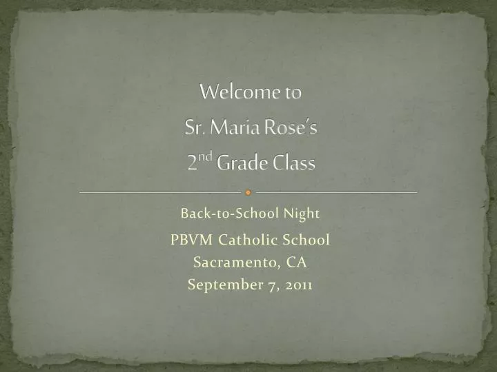 welcome to sr maria rose s 2 nd grade class