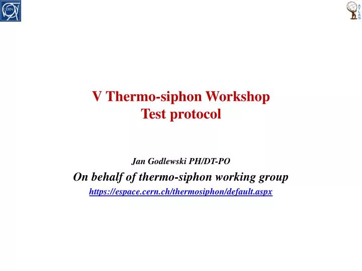 v thermo siphon workshop test protocol