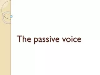 The passive voice
