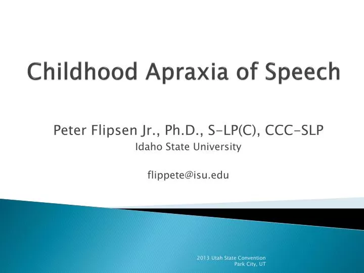 childhood apraxia of speech
