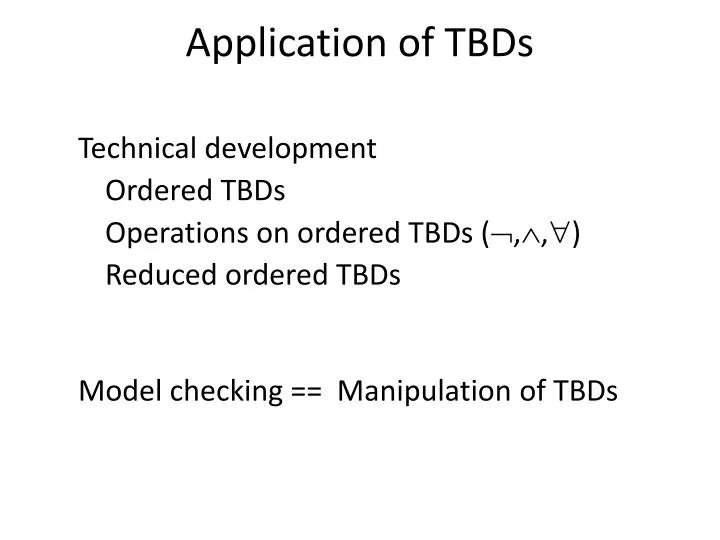 application of tbds