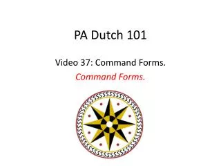 PA Dutch 101