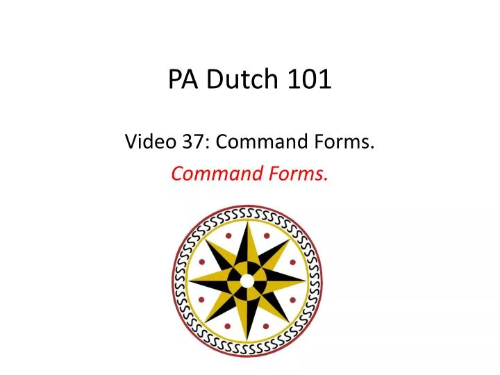 pa dutch 101