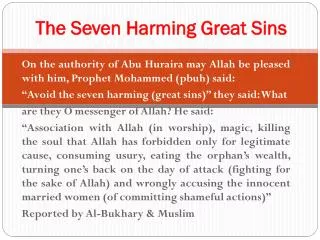 The Seven Harming Great Sins