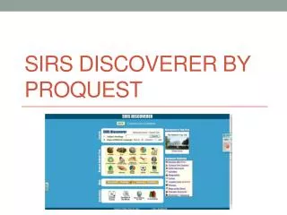SIRS Discoverer by ProQuest