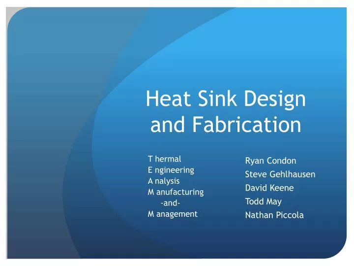 heat sink design and fabrication