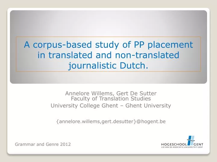 a corpus based study of pp placement in translated and non translated journalistic dutch
