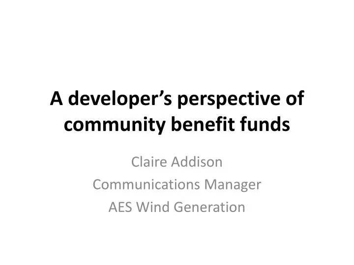 a developer s perspective of community benefit funds