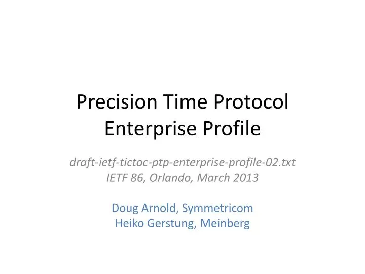precision time protocol enterprise profile