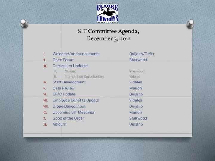 sit committee agenda december 3 2012