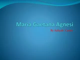 Maria Gaetana Agnesi