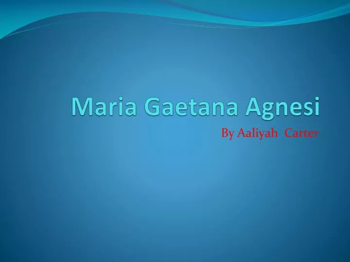 maria gaetana agnesi