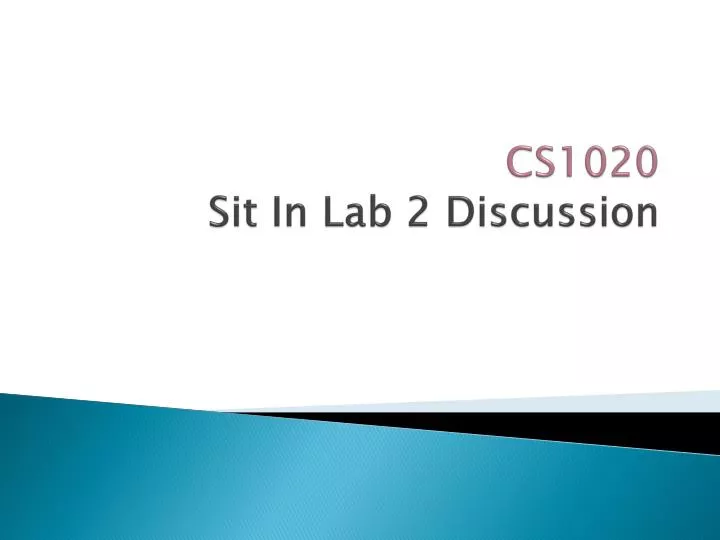 cs1020 sit in lab 2 discussion