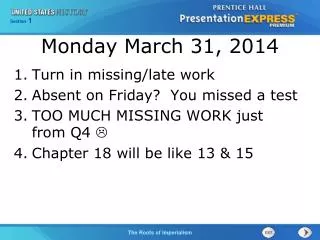 monday march 31 2014