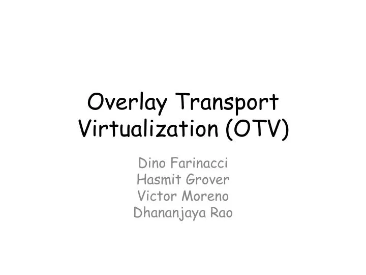 overlay transport virtualization otv
