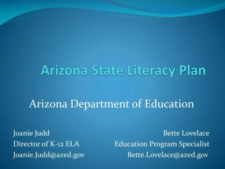 arizona state literacy plan