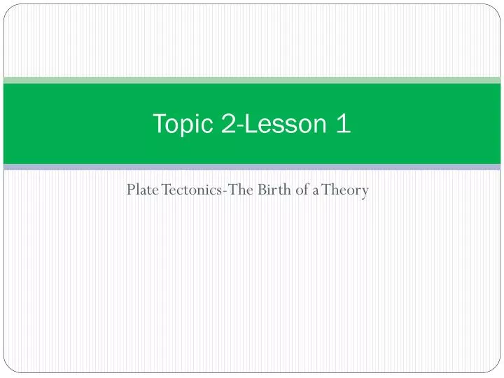 topic 2 lesson 1