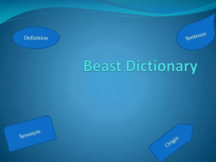 beast dictionary