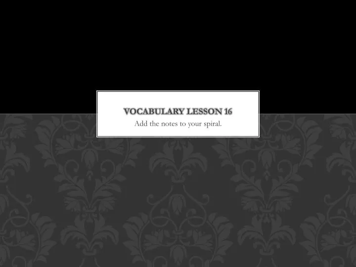 vocabulary lesson 16