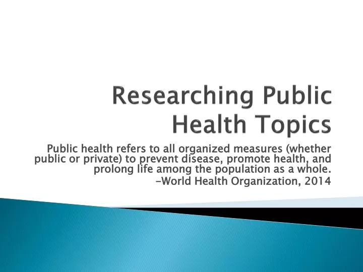 researching public health topics
