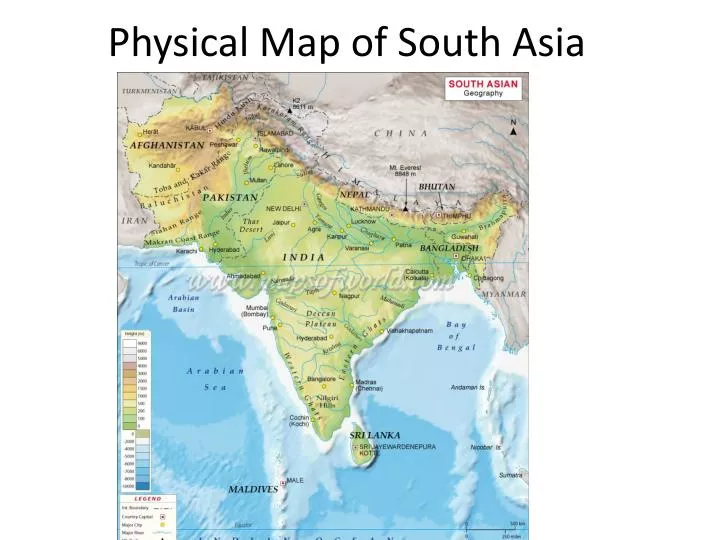 physical map of south asia