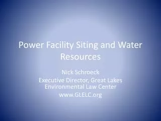Power Facility Siting and Water Resources