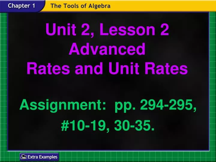 unit 2 lesson 2 advanced rates and unit rates