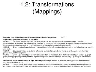 1.2: Transformations (Mappings)