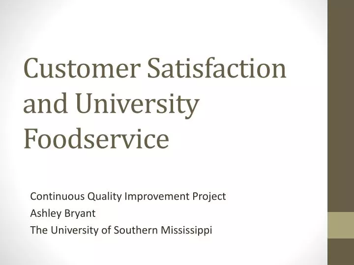 customer satisfaction and university foodservice