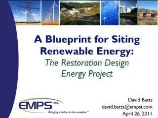 A Blueprint for Siting Renewable Energy: The Restoration Design Energy Project