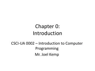 Chapter 0: Introduction